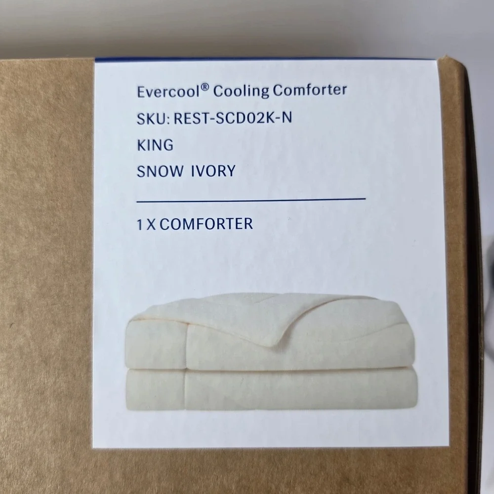 REST Evercool Cooling Comforter King Snow Ivory REST-SCD02K-N New Bedding